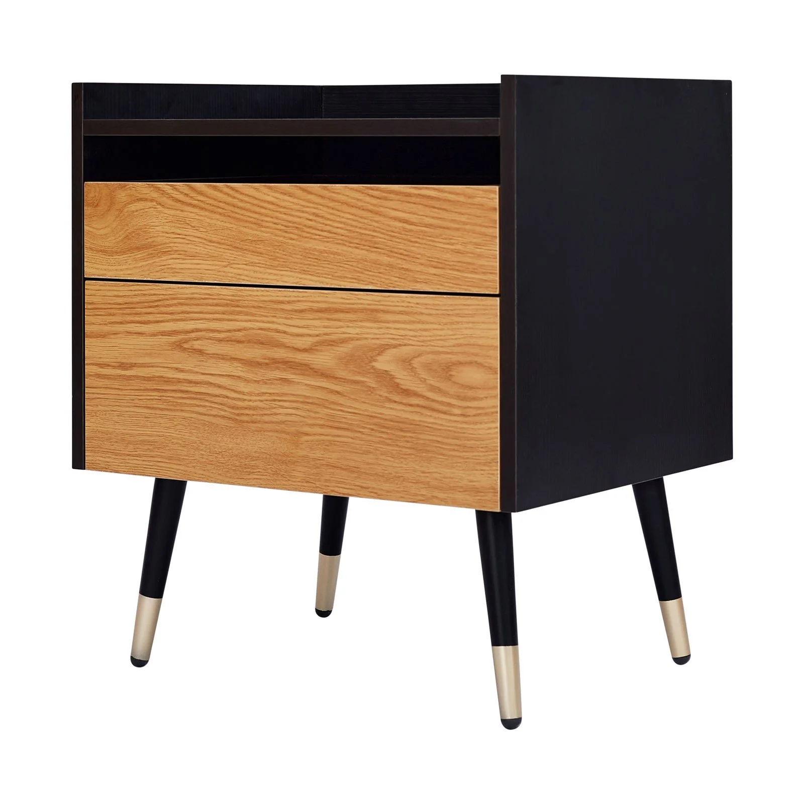 Contemporary Modern Harper 2 Drawer Bedside Table - Image 3