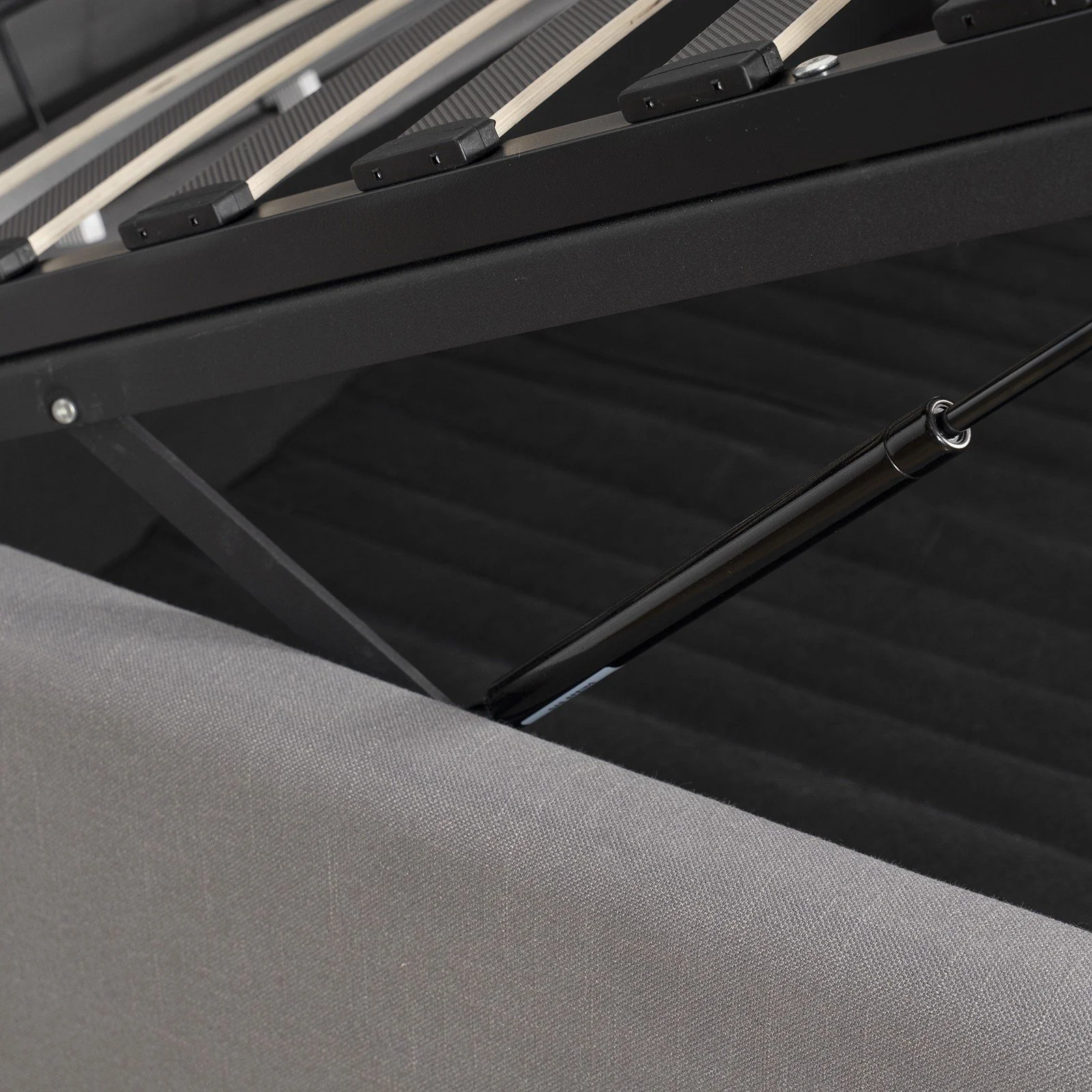 Contemporary Modern Heather Gas Lift Storage Queen Bed Frame - Image 19
