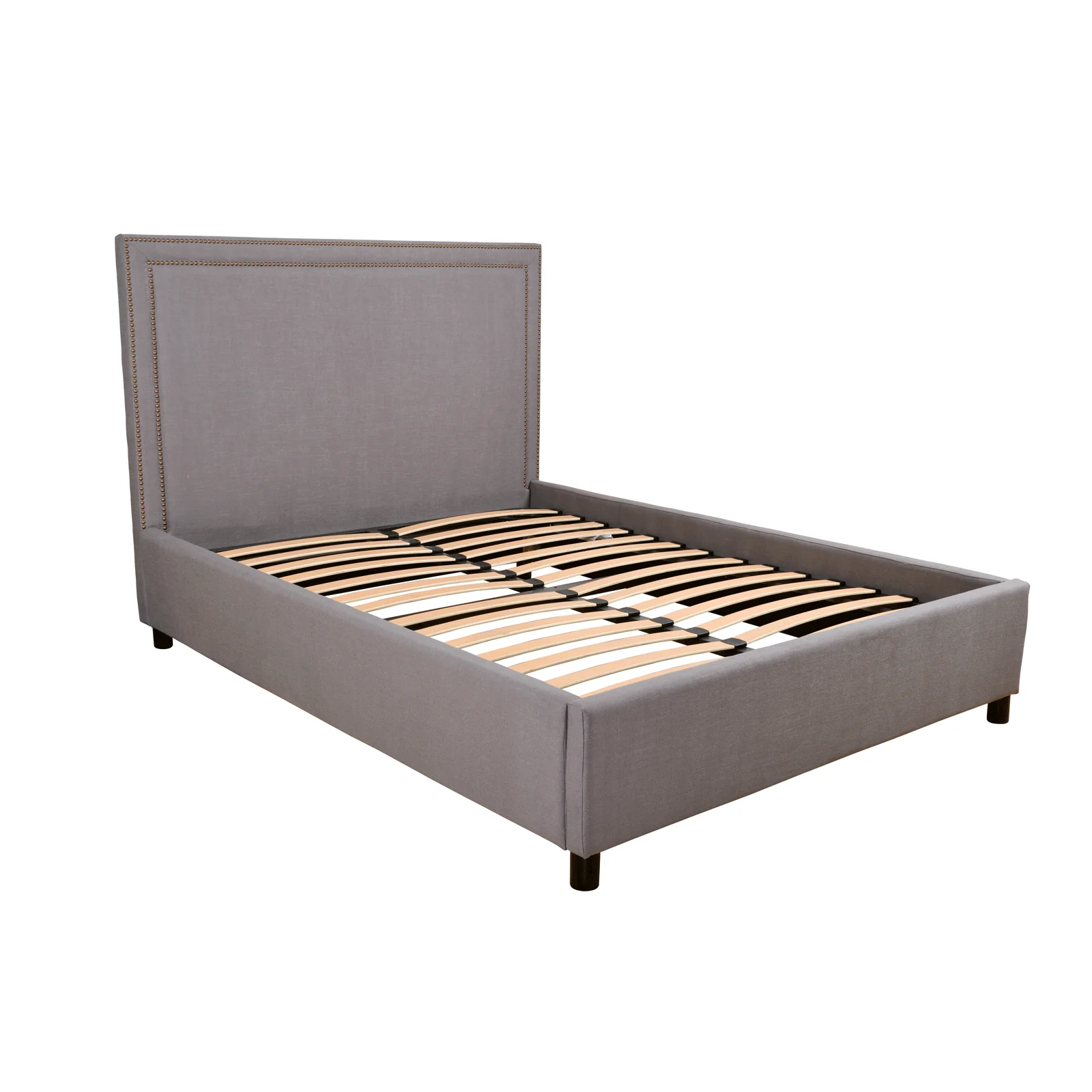 Contemporary Modern Maddy Upholstered Studded Square King Bed Frame - Image 9