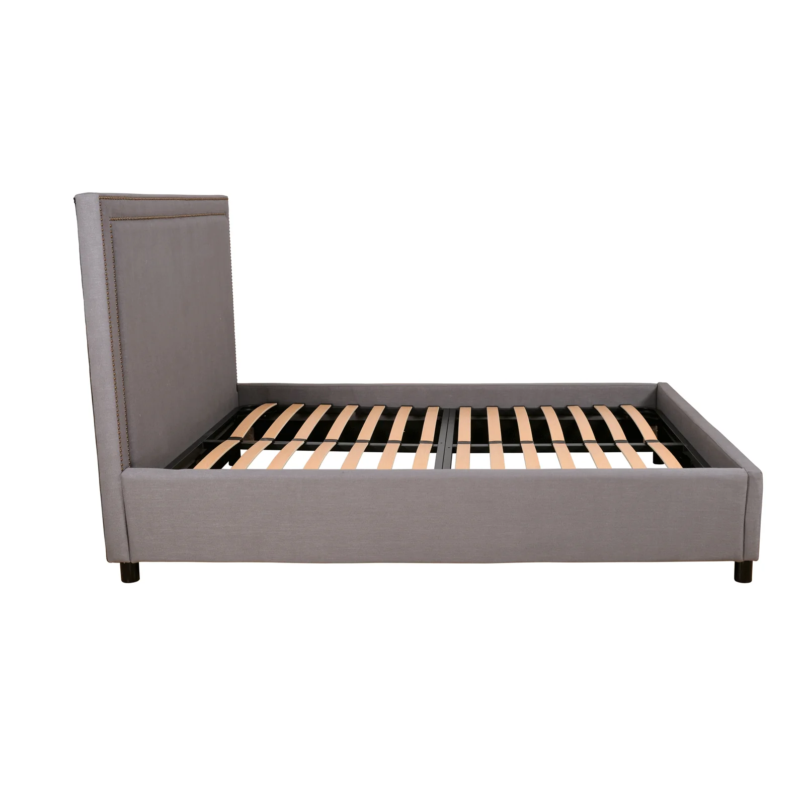 Contemporary Modern Maddy Upholstered Studded Square Queen Bed Frame - Image 11