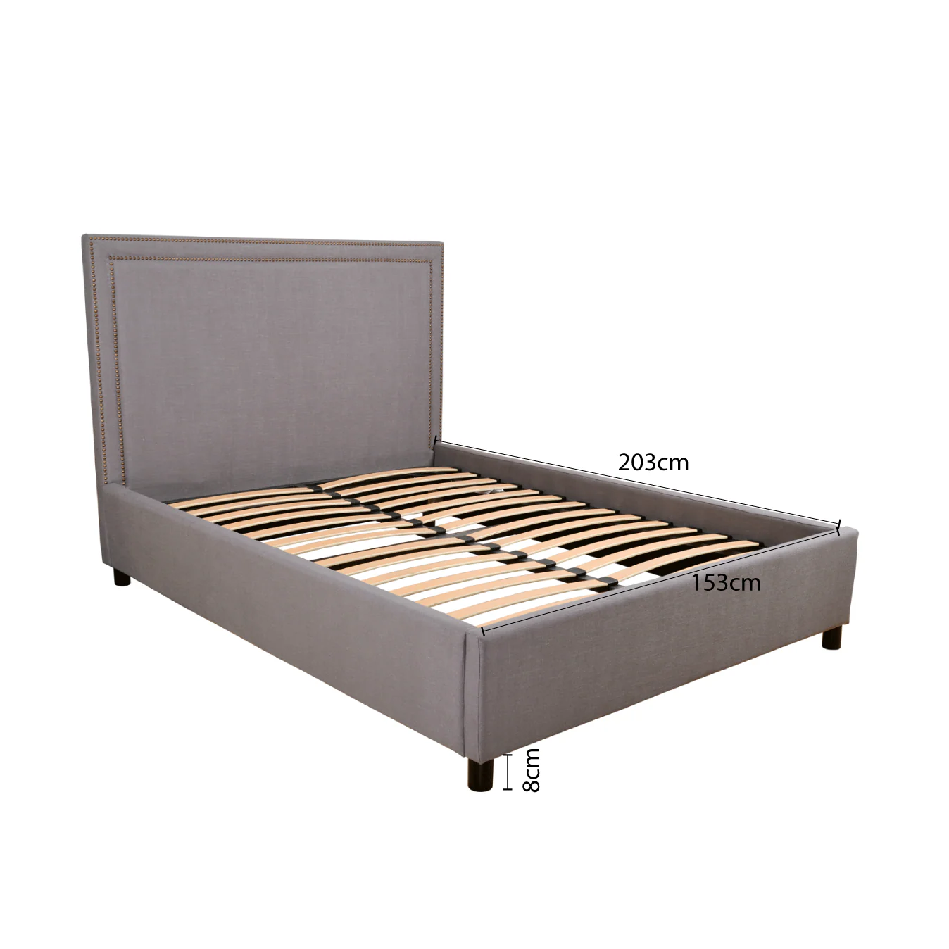 Contemporary Modern Maddy Upholstered Studded Square Queen Bed Frame - Image 15