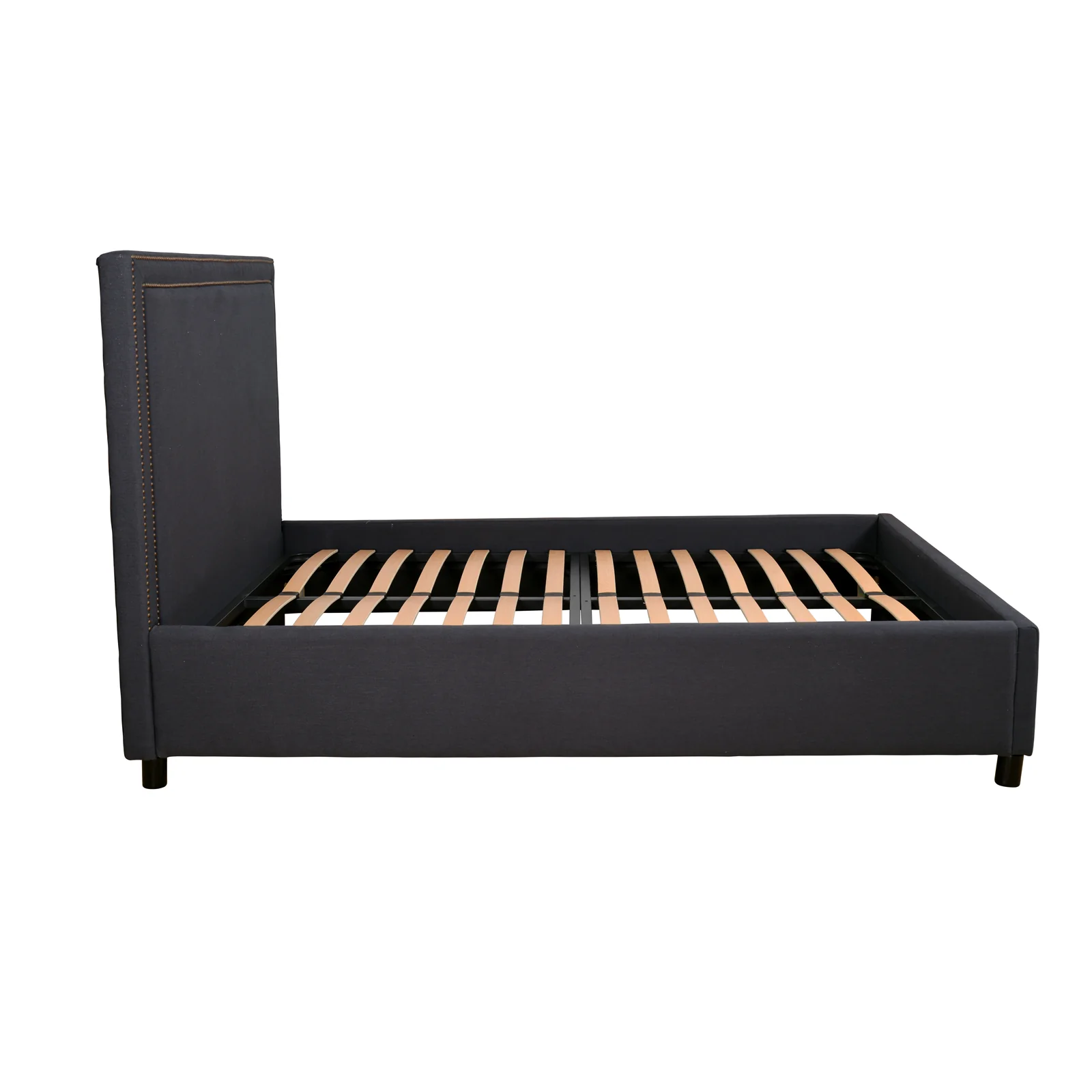 Contemporary Modern Maddy Upholstered Studded Square Queen Bed Frame - Image 18