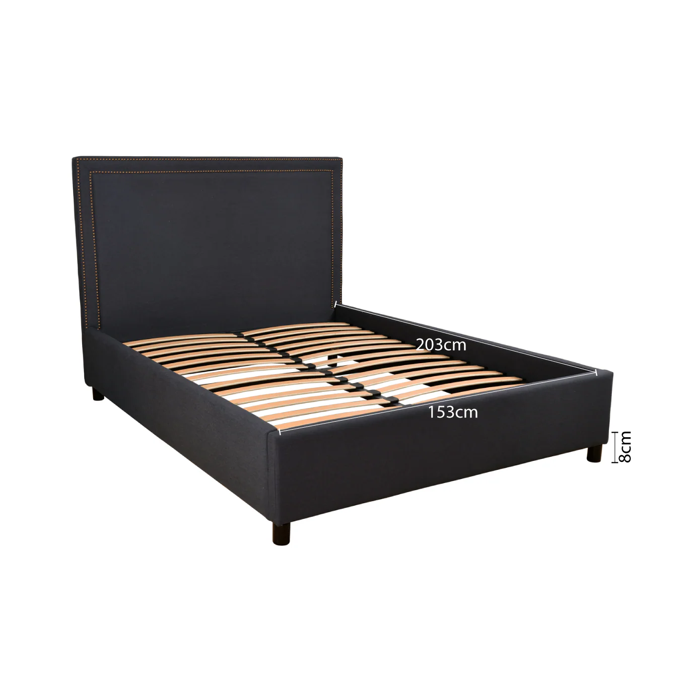 Contemporary Modern Maddy Upholstered Studded Square Queen Bed Frame - Image 21