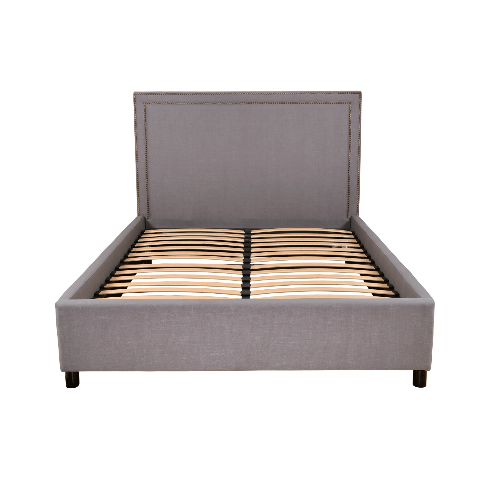 Contemporary Modern Maddy Upholstered Studded Square Queen Bed Frame - Image 8