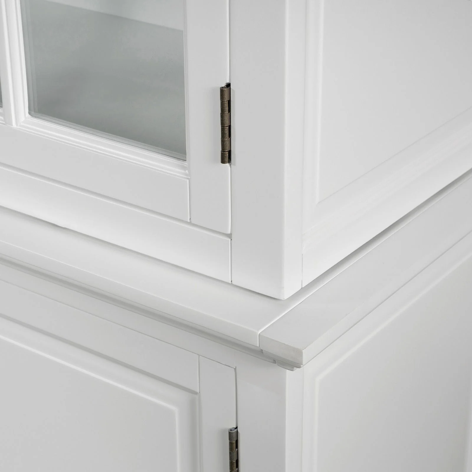 French Provincial Casement Double Glass Door Display Buffet and Hutch Cabinet Bookcase - Image 34