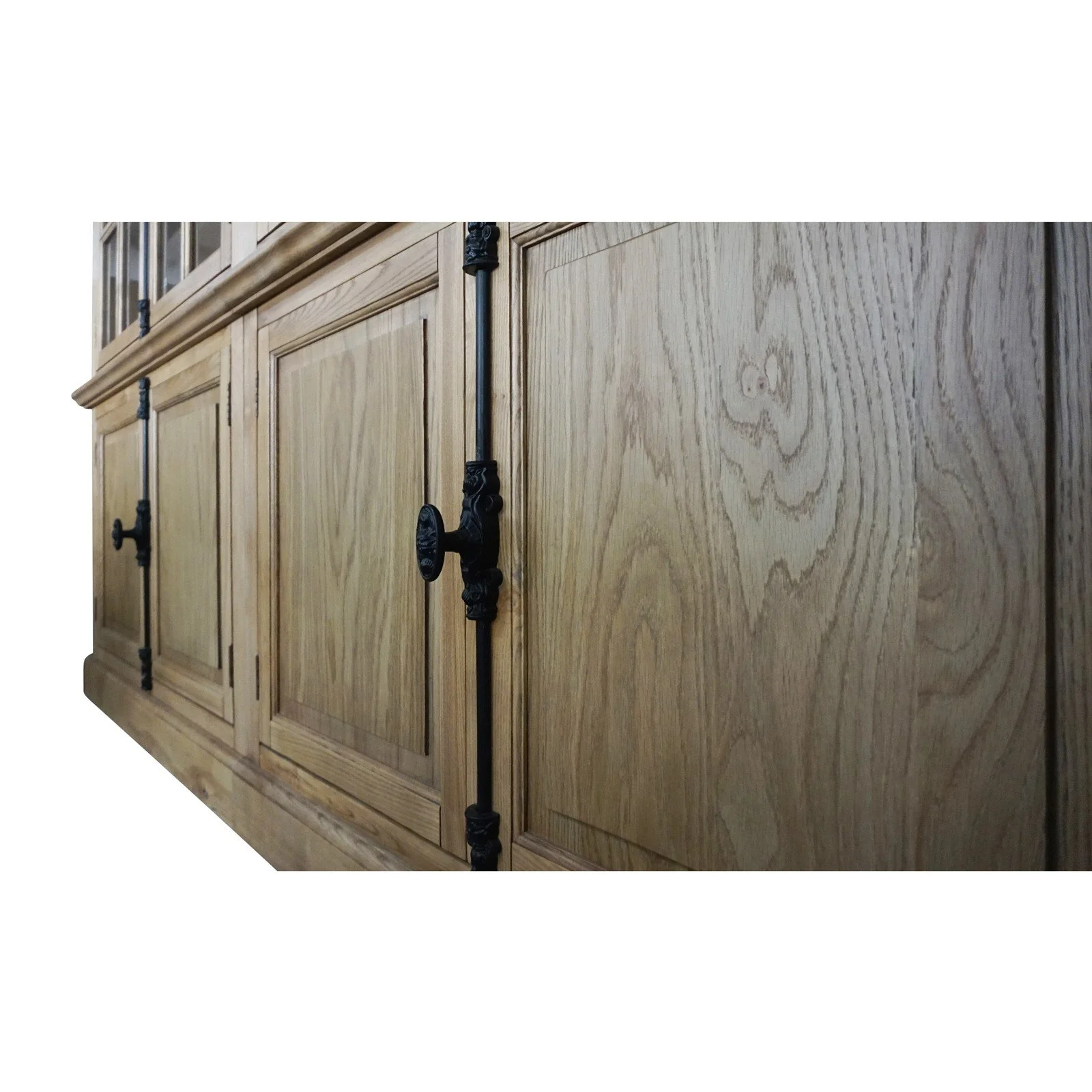 French Provincial Casement Double Glass Door Display Buffet and Hutch Cabinet Bookcase - Image 46