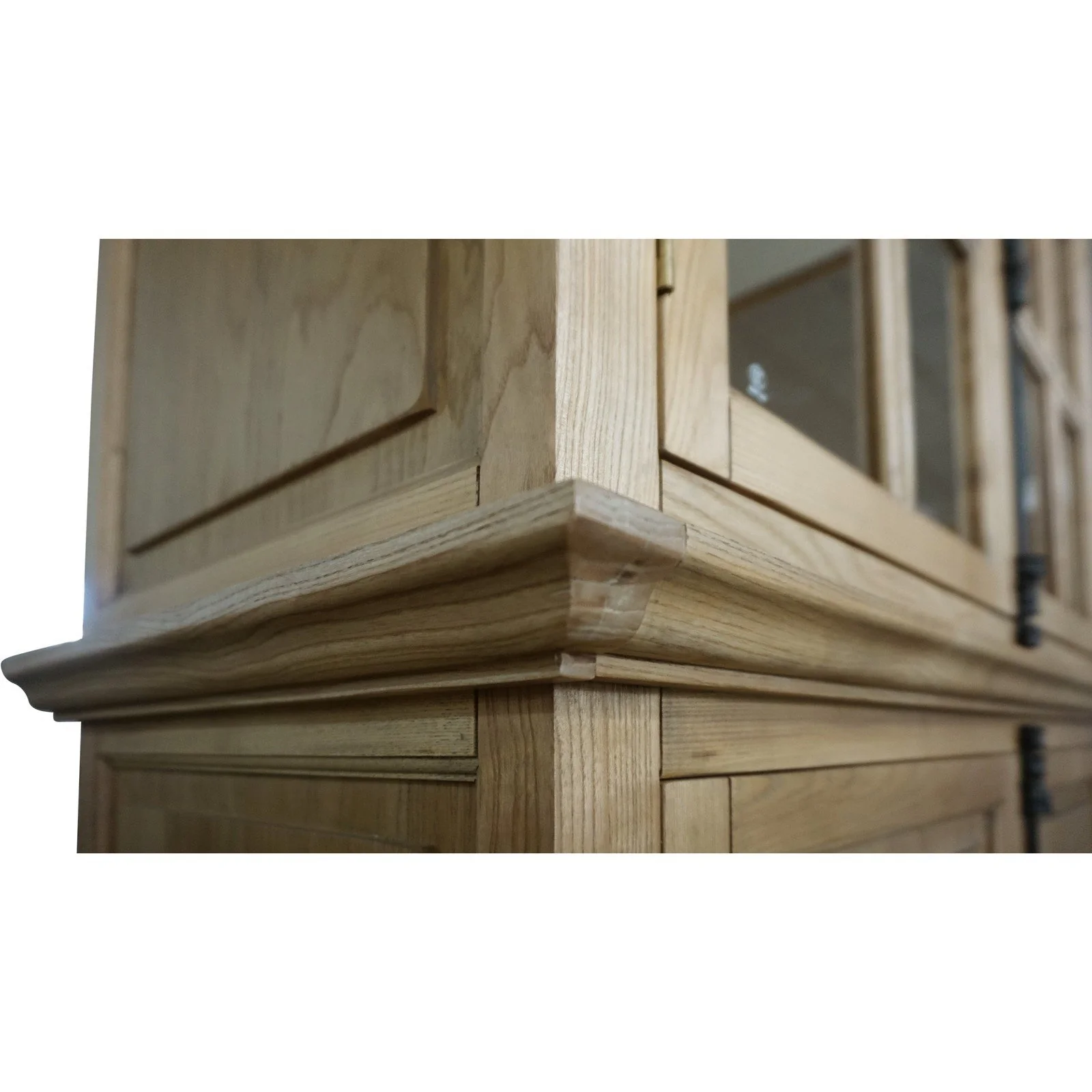 French Provincial Casement Double Glass Door Display Buffet and Hutch Cabinet Bookcase - Image 51