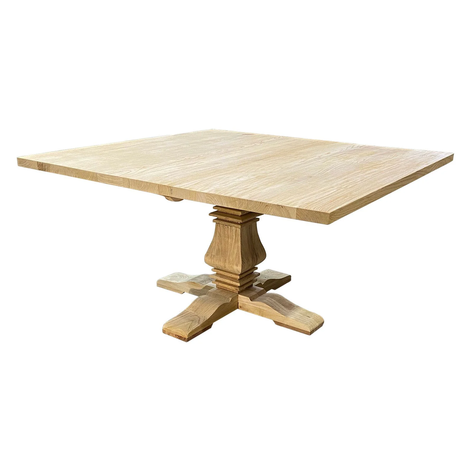 French Provincial Chateau Pedestal Square Dining Table - Image 9