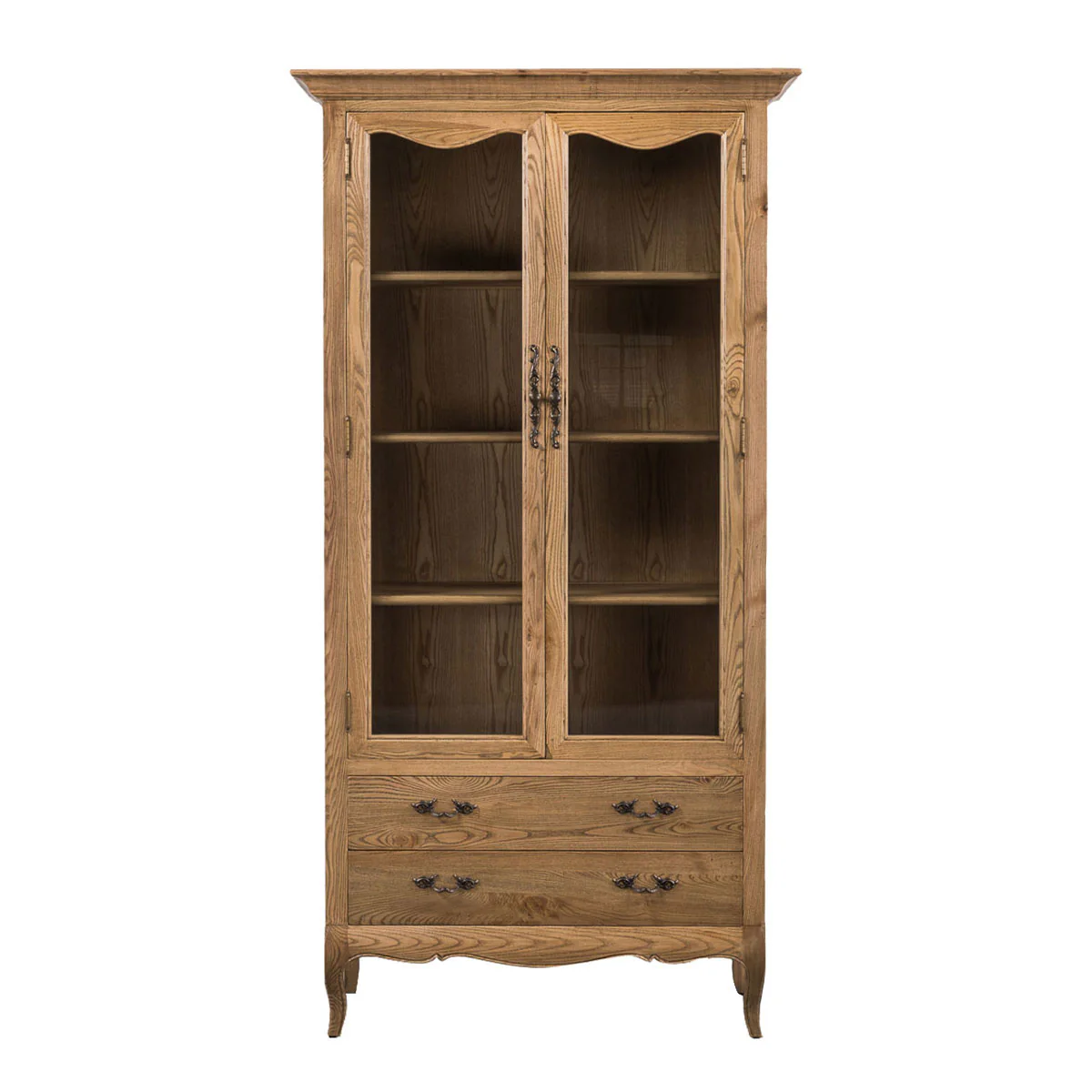 French Provincial Display Cabinet & Bookcase Natural Ash/ Modular Design