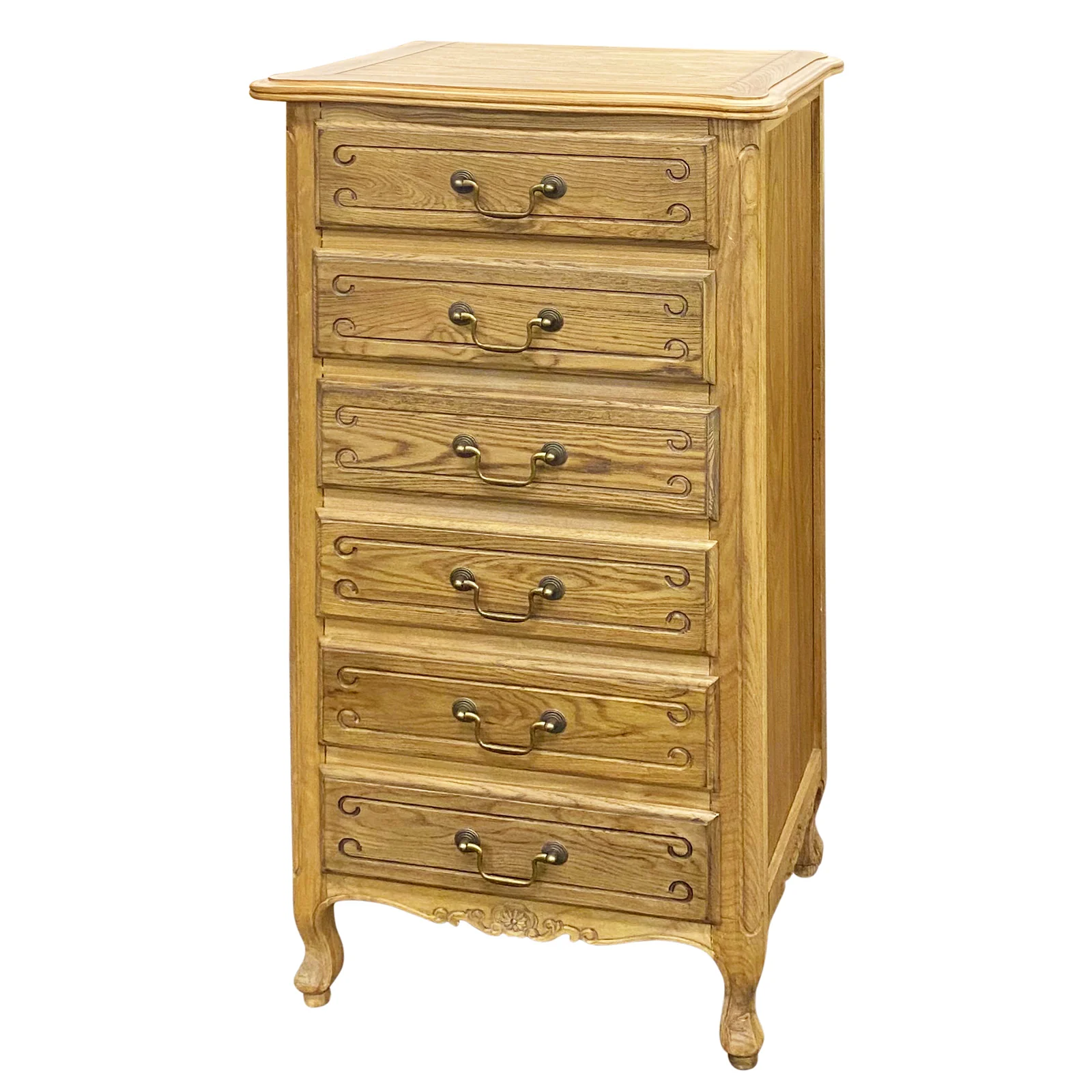 French Provincial Louis 6 Drawer Tallboy Cabinet - Image 18