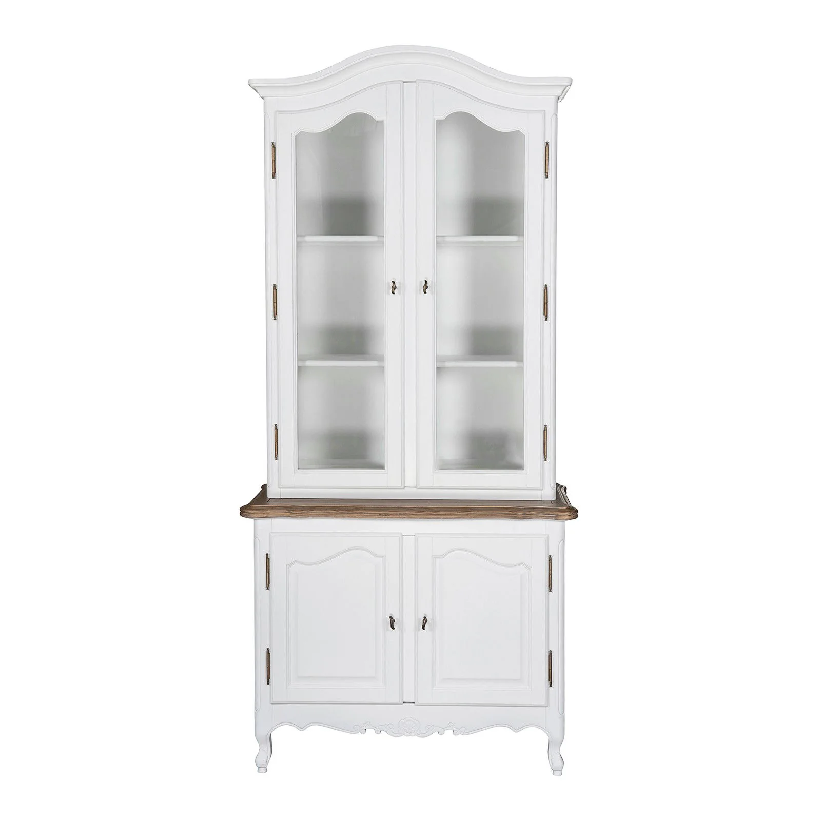 French Provincial Louis Vintage Glass Display Buffet and Hutch Cupboard Cabinet - Image 2