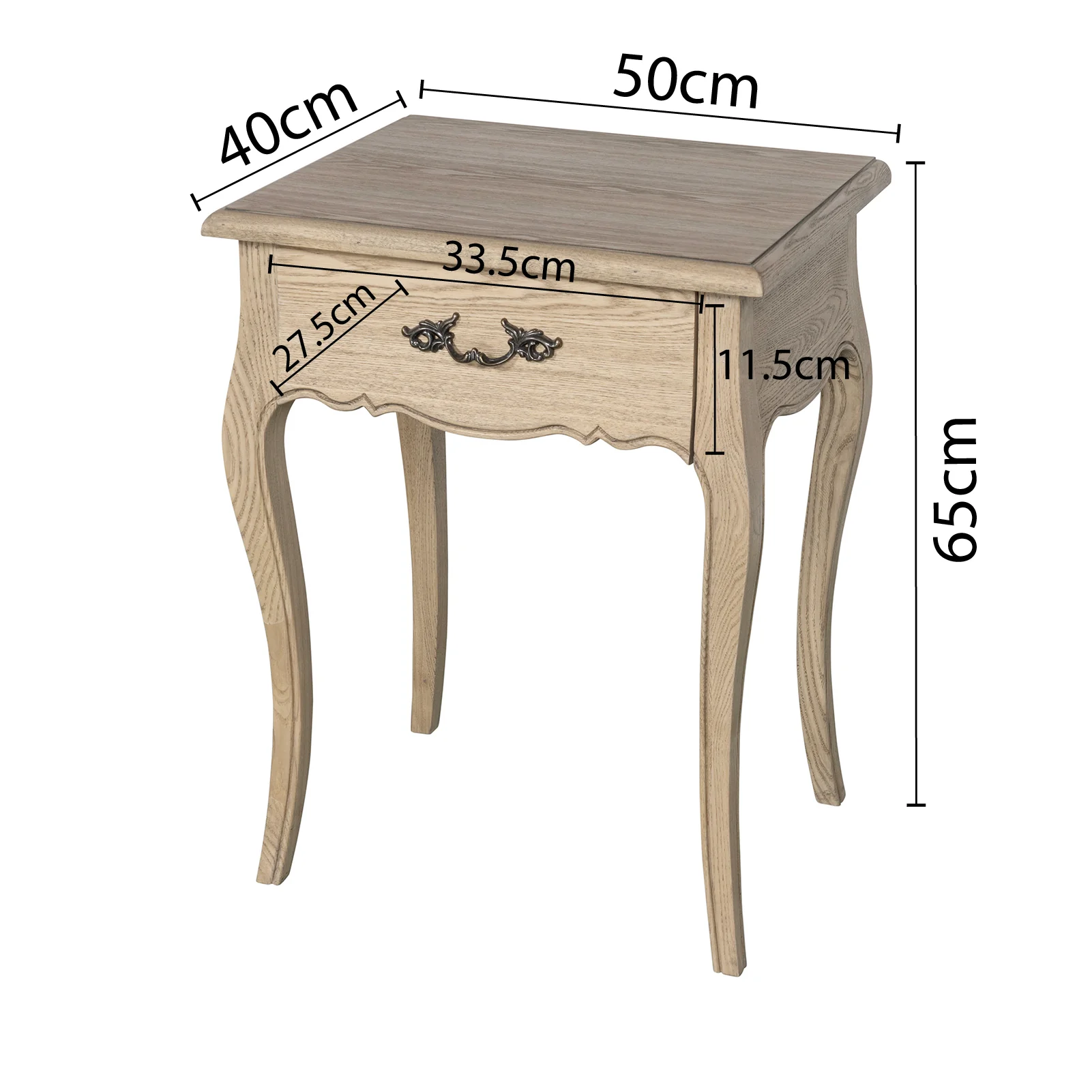 French Provincial Provence 1 Drawer Bedside Table - Image 15
