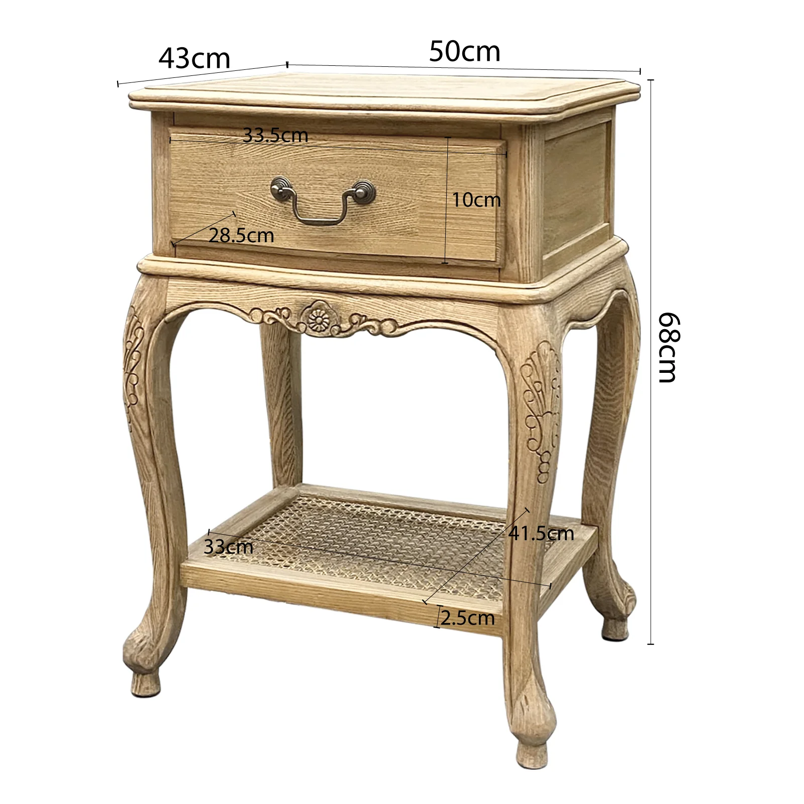 French Provincial Provence Bedside Lamp Table - Image 27