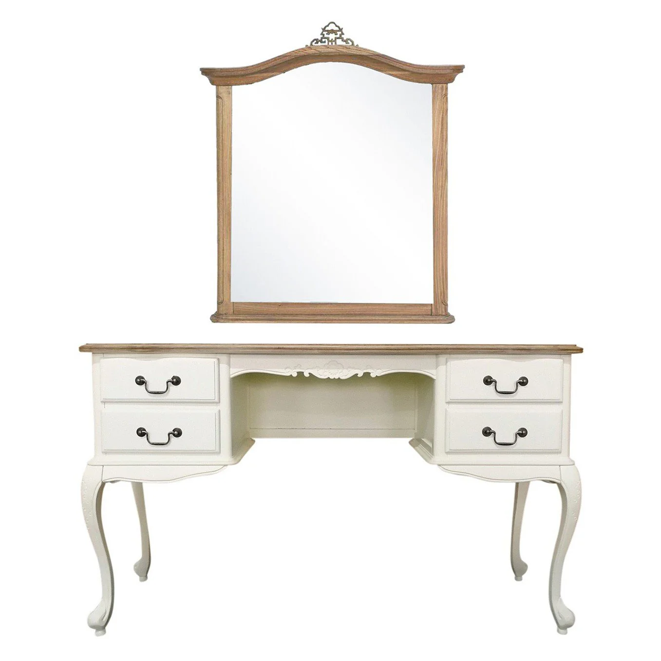 French Provincial Provence Vintage Wood Frame Mirror - Image 2