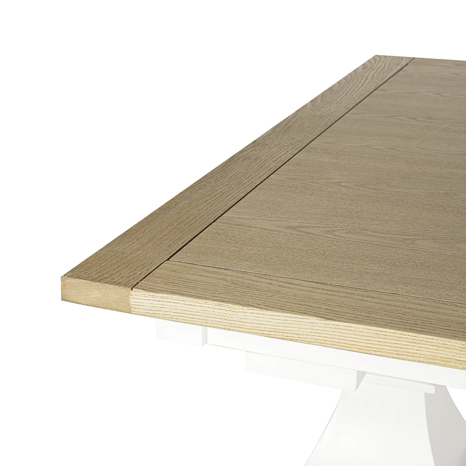 Hamptons 220cm - 320cm Rectangle Extendable Dining Table - White Trestle Leg Ash Top - Image 10
