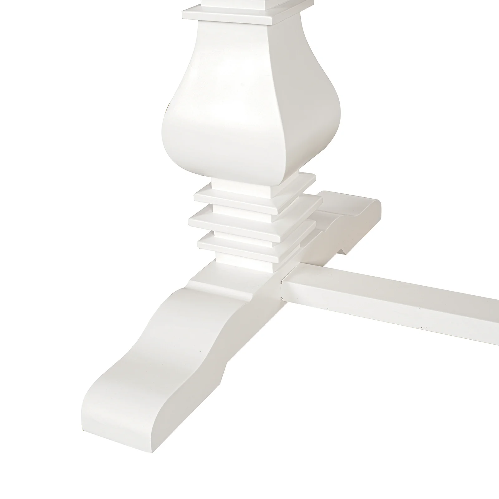 Hamptons 220cm - 320cm Rectangle Extendable Dining Table - White Trestle Leg Ash Top - Image 13