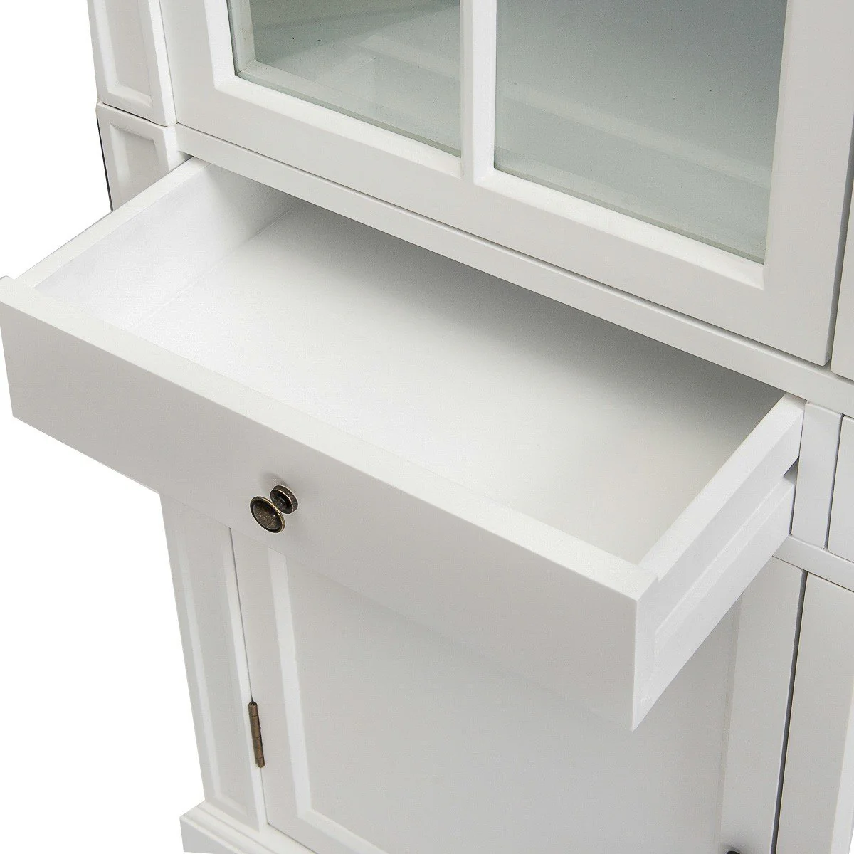 Hamptons Coastal 2 Glass Door Display Cabinet Bookcase - Image 10