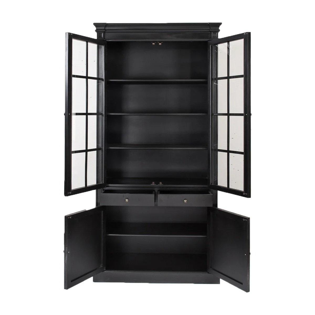 Hamptons Coastal 2 Glass Door Display Cabinet Bookcase - Image 21