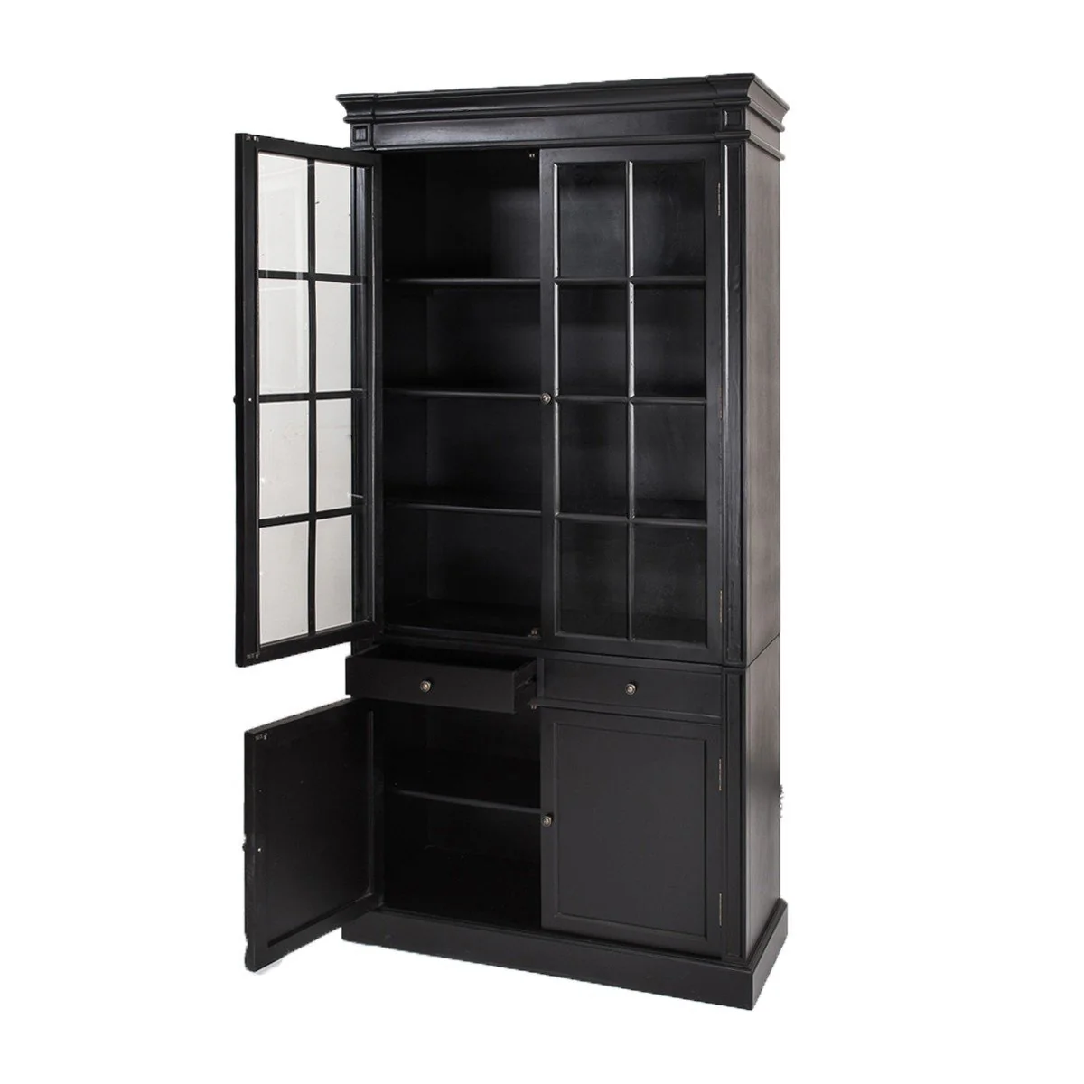 Hamptons Coastal 2 Glass Door Display Cabinet Bookcase - Image 22