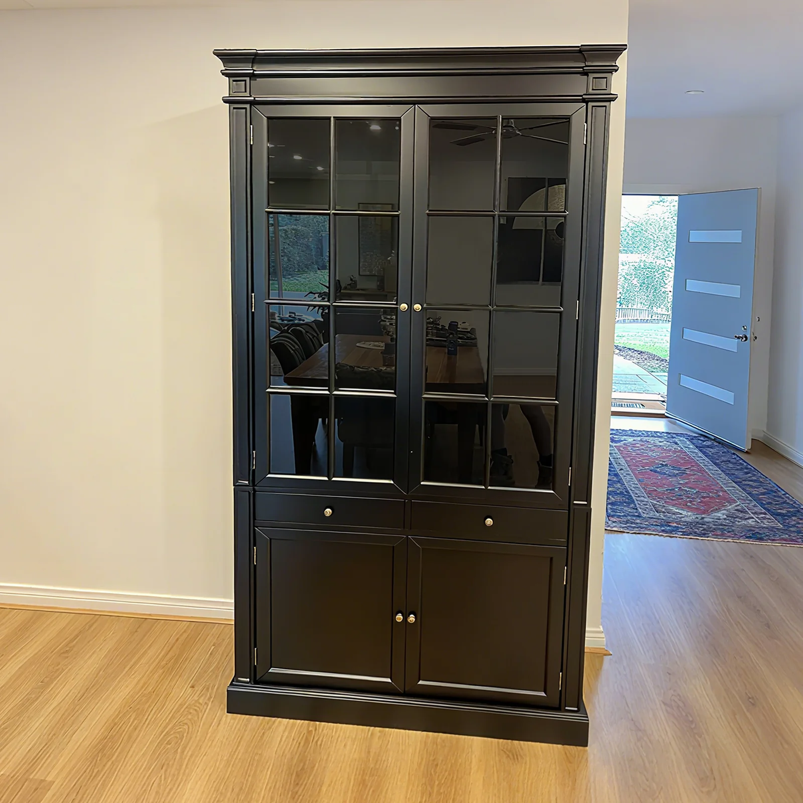 Hamptons Coastal 2 Glass Door Display Cabinet Bookcase - Image 31