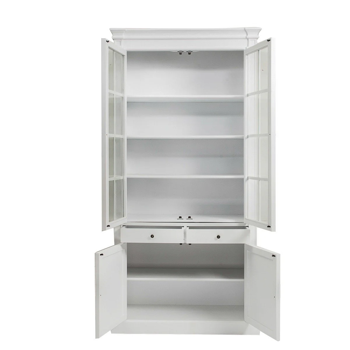 Hamptons Coastal 2 Glass Door Display Cabinet Bookcase - Image 4