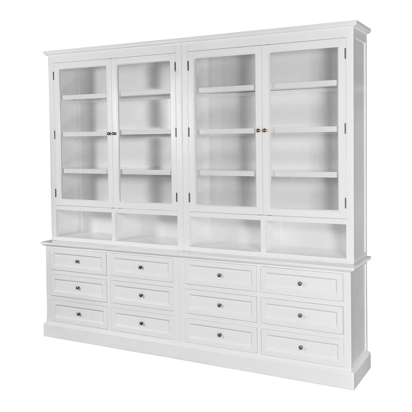 Hamptons Halifax 2 Glass Door 6 Drawer Kitchen Cabinet - Image 7