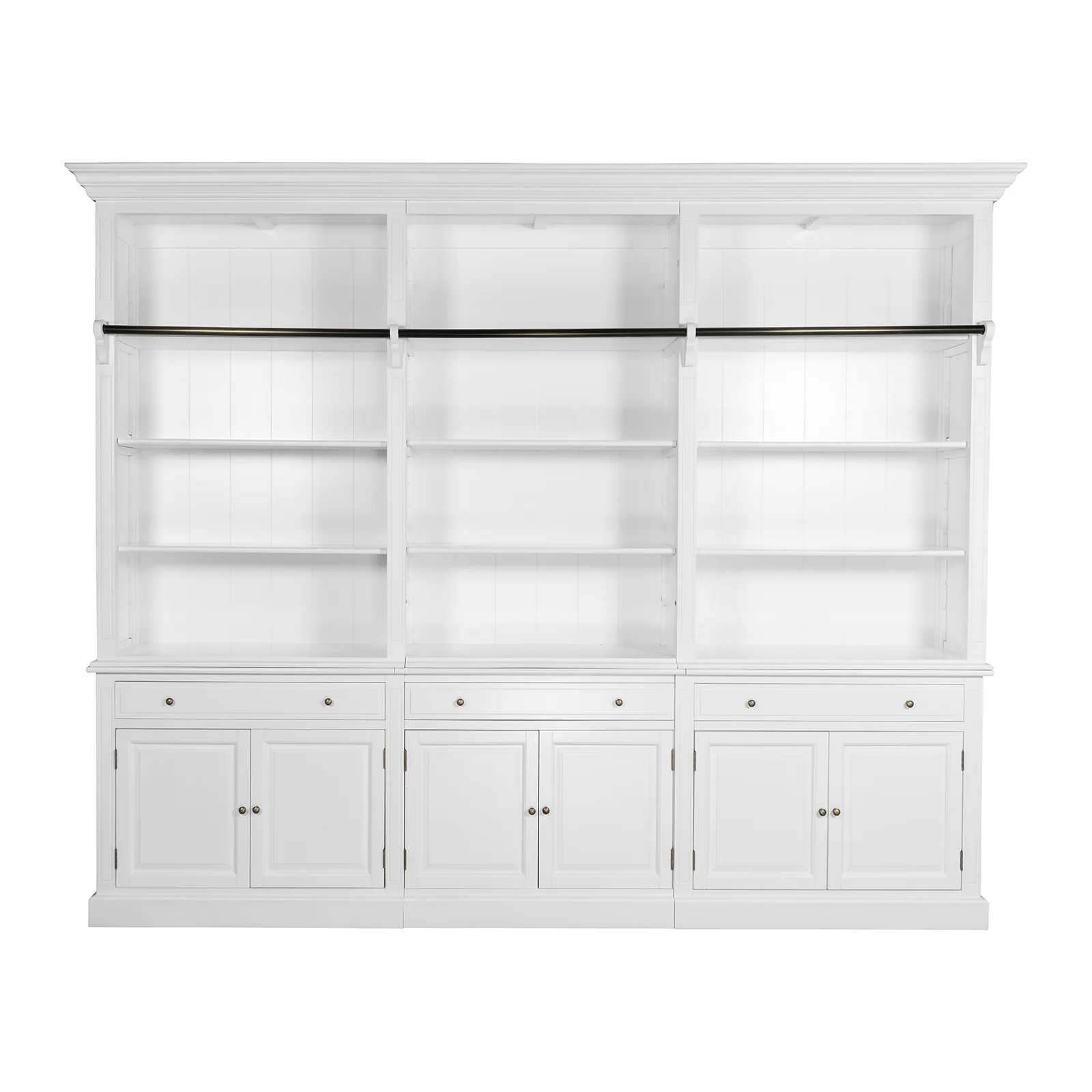 Hamptons Halifax 3 Bay Buffet and Hutch Bookcase with Ladder - Image 2
