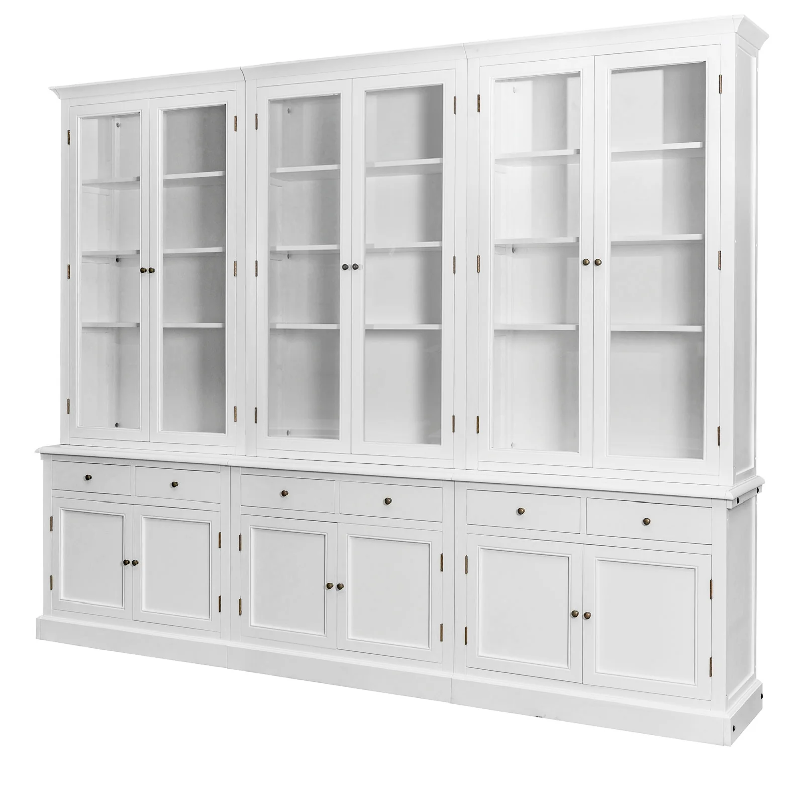 Hampton Halifax 2 Glass Door Hutch Display and Buffet Cabinet Bookcase Cupboard - Image 27
