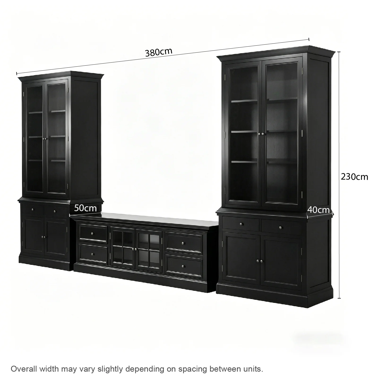 The Hamptons Halifax Estate Collection: 3-Piece Hamptons Living Room Suite - 180cm TV Unit & Twin Glass Cabinet Towers - Image 41