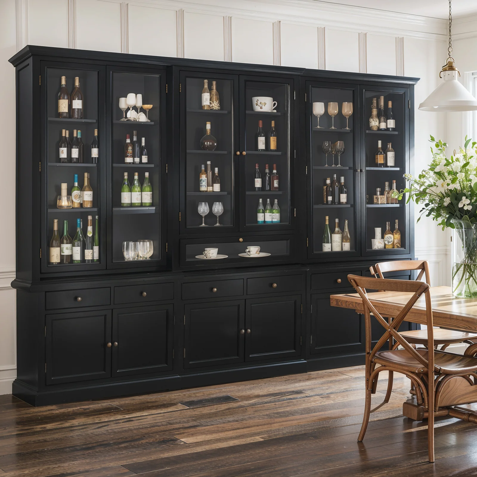 Hampton Halifax 2 Glass Door Hutch Display and Buffet Cabinet Bookcase Cupboard - Image 46