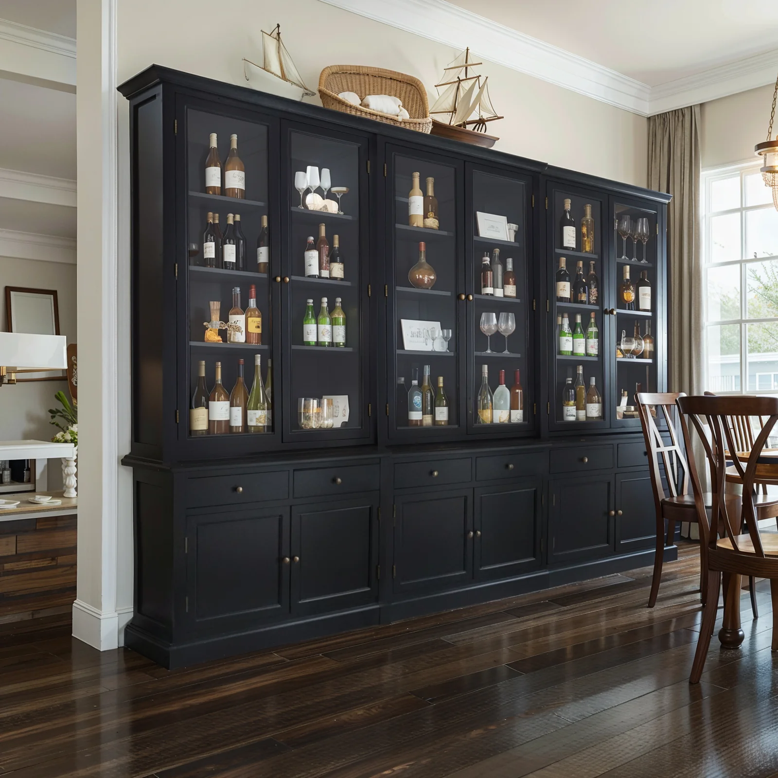 Hampton Halifax 2 Glass Door Hutch Display and Buffet Cabinet Bookcase Cupboard - Image 47