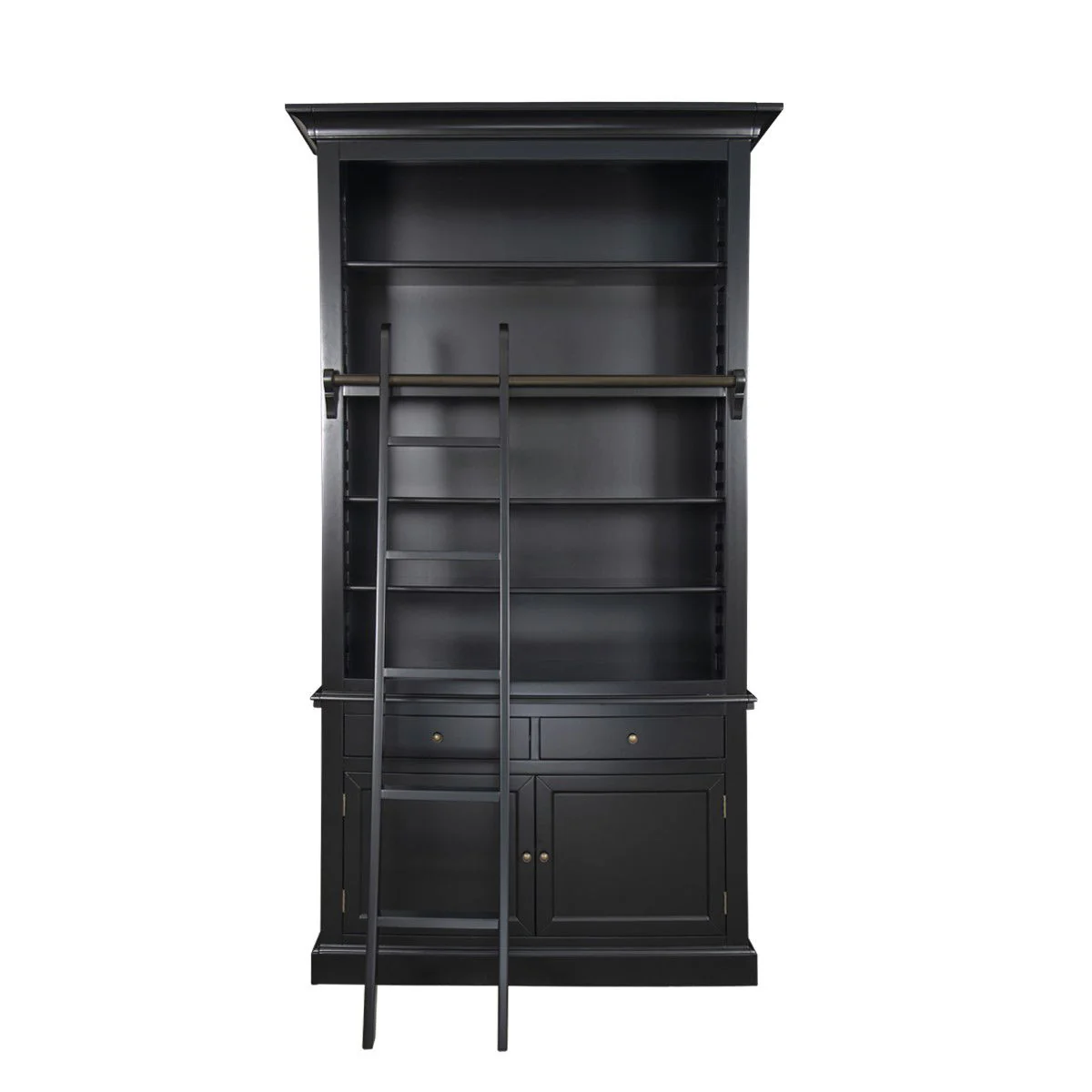 Hamptons Halifax Open Extendable Bookcase with Ladder 250-368cm - Image 17