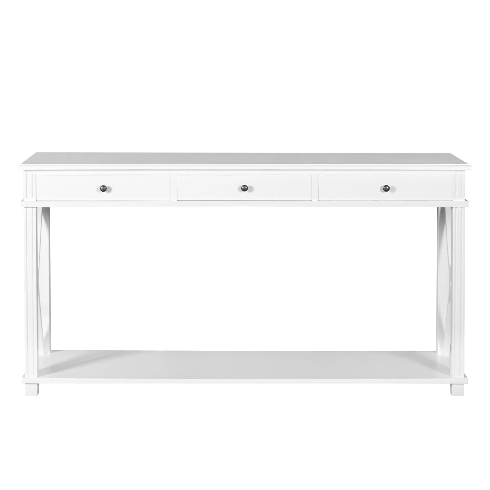 Hamptons Halifax Side Cross 3 Drawer Console Hall Table - Image 13
