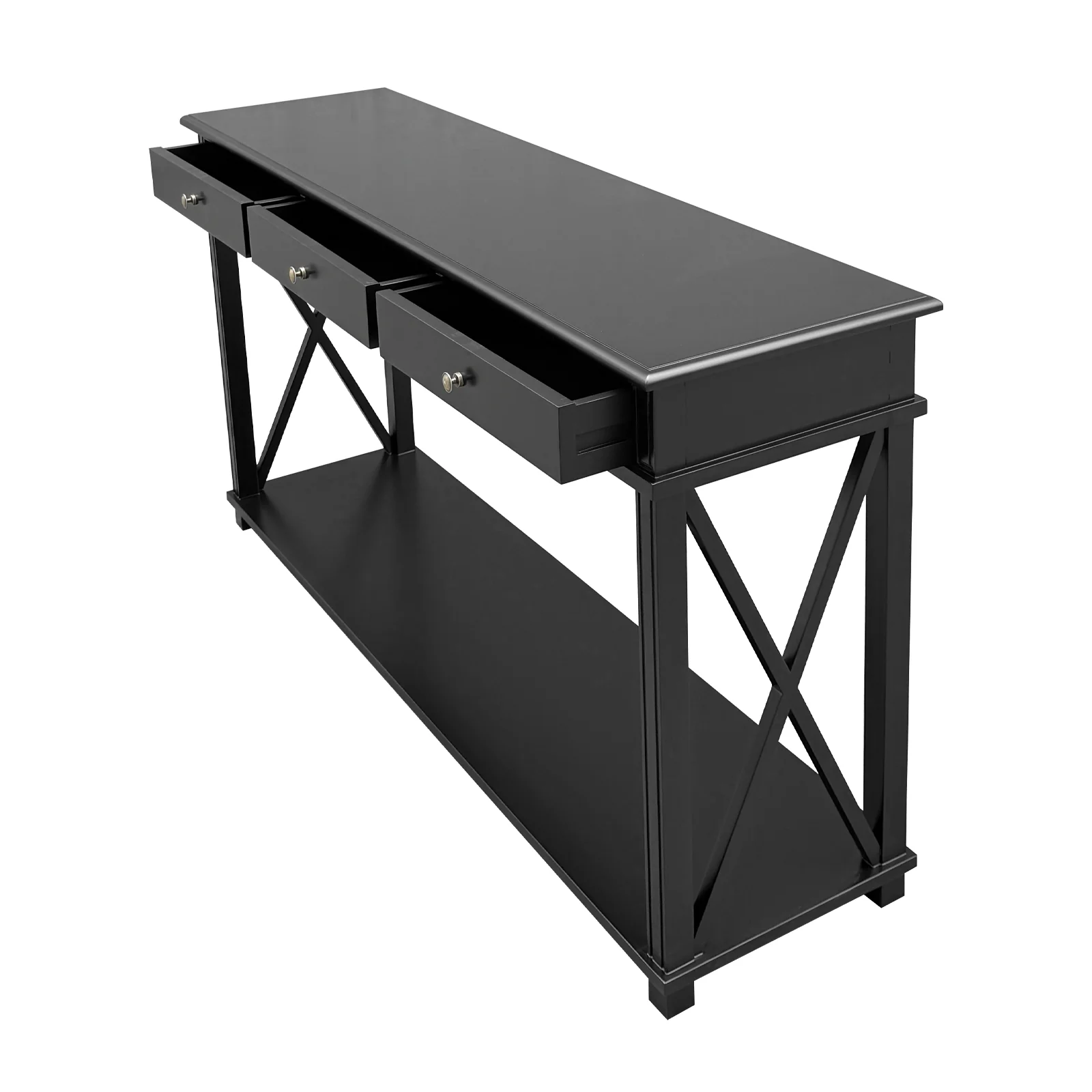 Hamptons Halifax Side Cross 3 Drawer Console Hall Table - Image 18