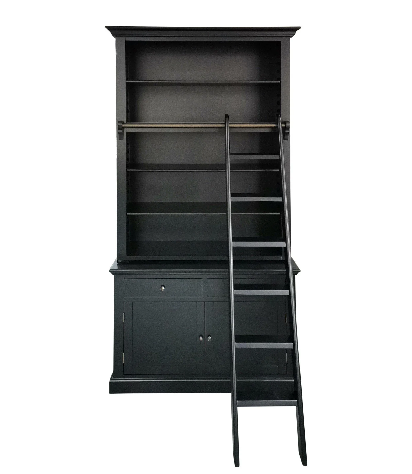 Hamptons Halifax Single Hutch Open Bookcase Buffet with Ladder - Image 2