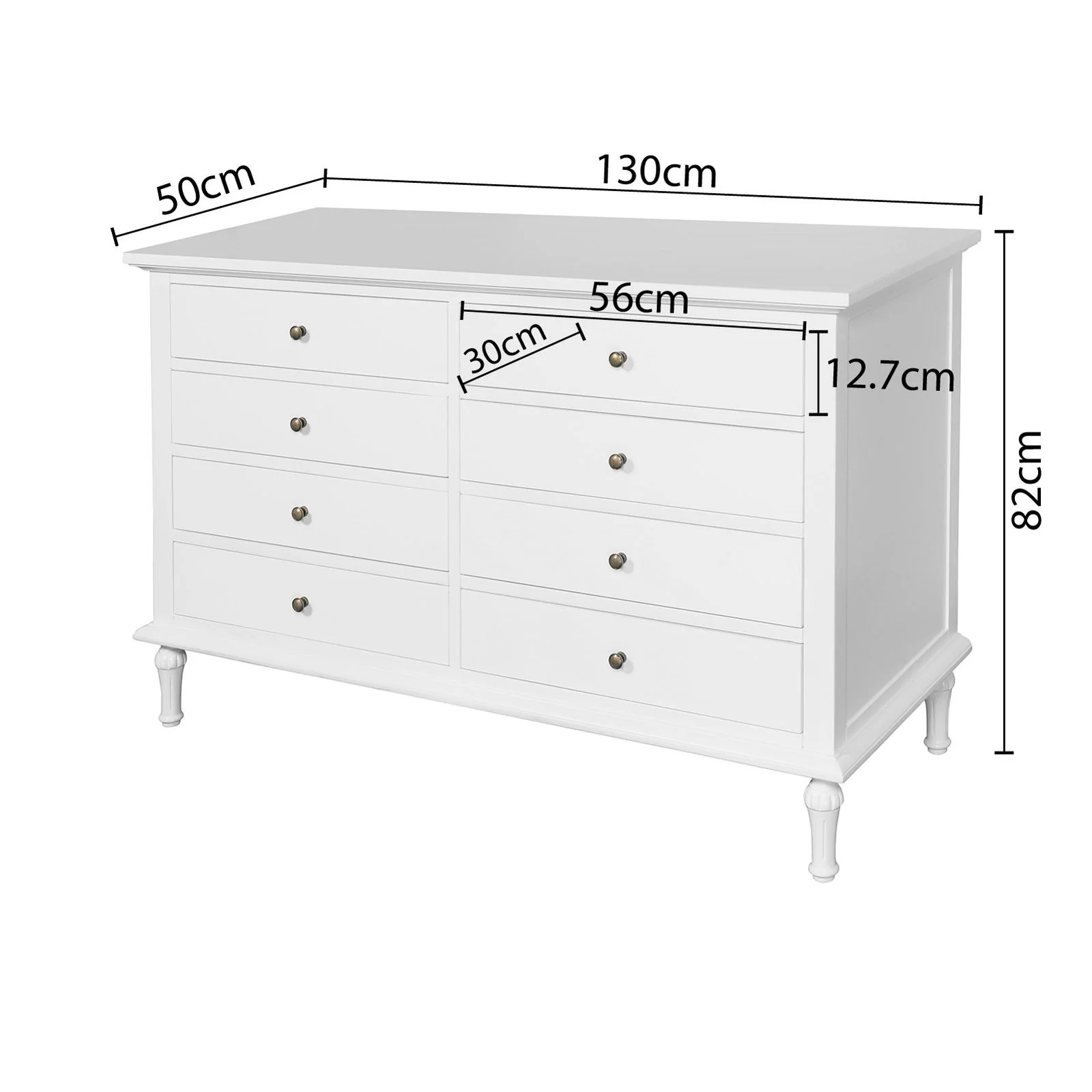 Hamptons Heritage 8-Drawer Tallboy Dresser - Image 15
